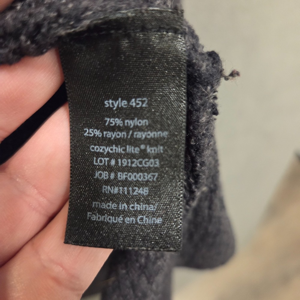 Barefoot Dreams Cozychic Lite Cardigan Sweater Womens XS/S Black Pockets Soft - Picture 4 of 7